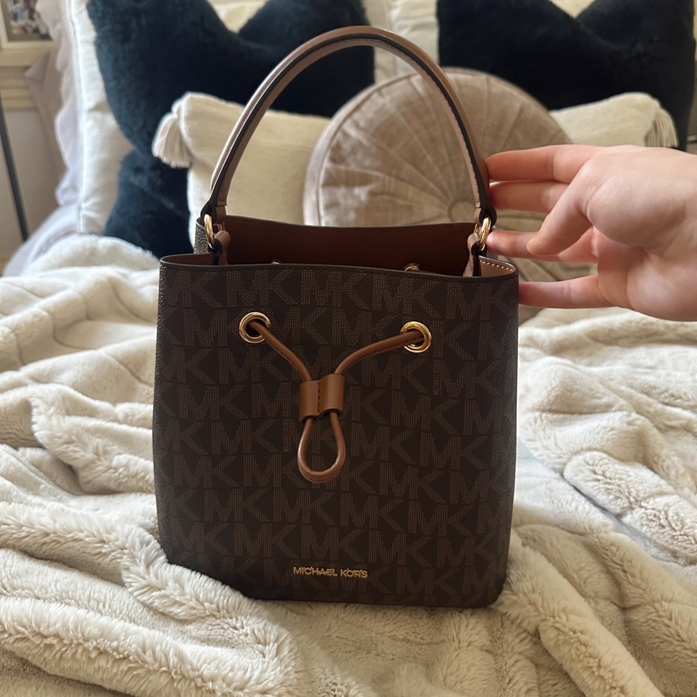 Michael Kors Dark Brown Monogram Shoulder Bag